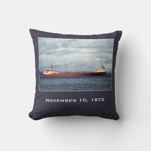 Coussin Rappelez-vous l'Edmund Fitzgerald (Recto)