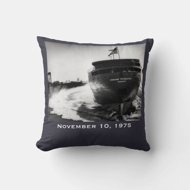 Coussin Rappelez-vous l'Edmund Fitzgerald (Recto)