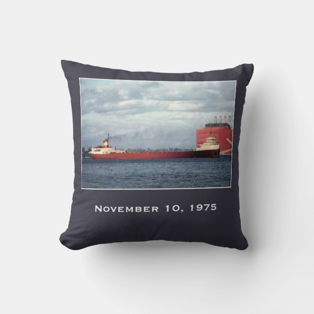 Coussin Rappelez-vous l'Edmund Fitzgerald (Recto)