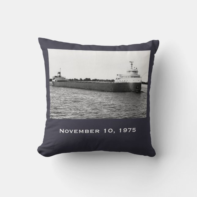 Coussin Rappelez-vous l'Edmund Fitzgerald (Recto)