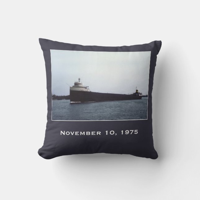Coussin Rappelez-vous l'Edmund Fitzgerald (Recto)