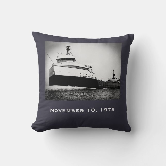 Coussin Rappelez-vous l'Edmund Fitzgerald (Recto)