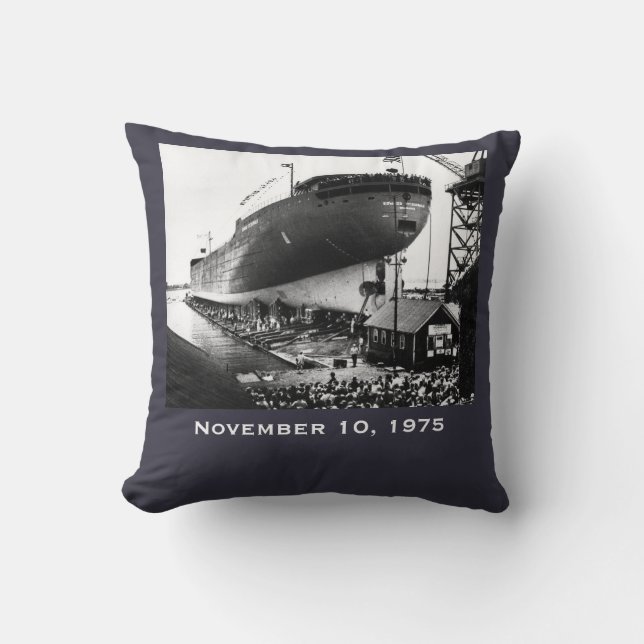 Coussin Rappelez-vous l'Edmund Fitzgerald (Recto)