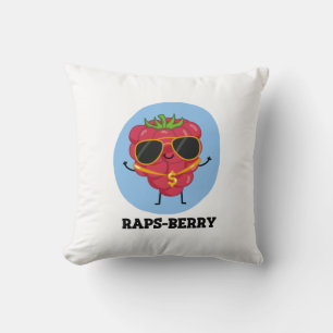 Coussin Raps-berry Funny Rapper Raspberry Pun