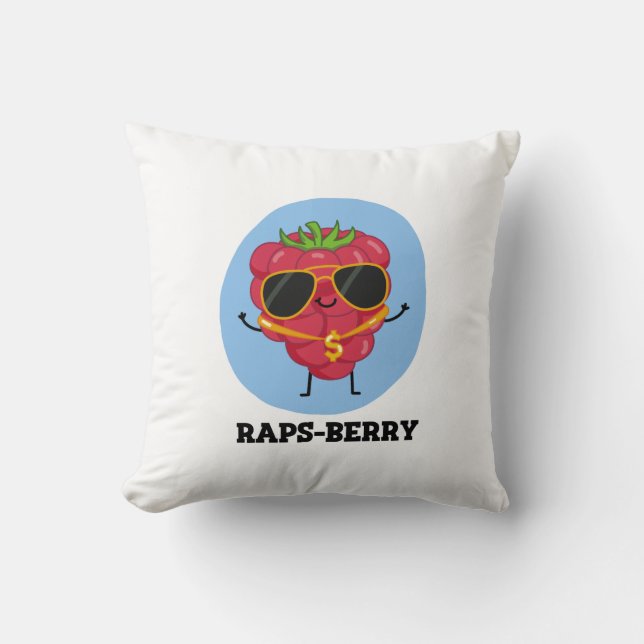 Coussin Raps-berry Funny Rapper Raspberry Pun (Recto)