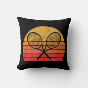 Coussin Raquettes de tennis croisées Retro 80s Sun Vintage
