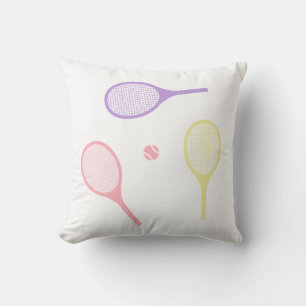 Coussin Raquettes de tennis Pastel avec balle de tennis