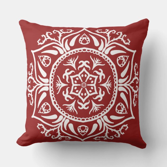 Coussin Raspberry Mandala (Recto)