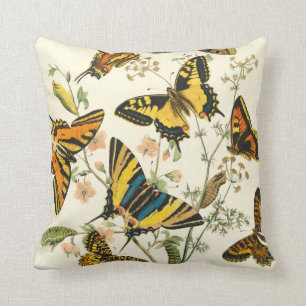 Coussin Rassemblement coloré des papillons et des