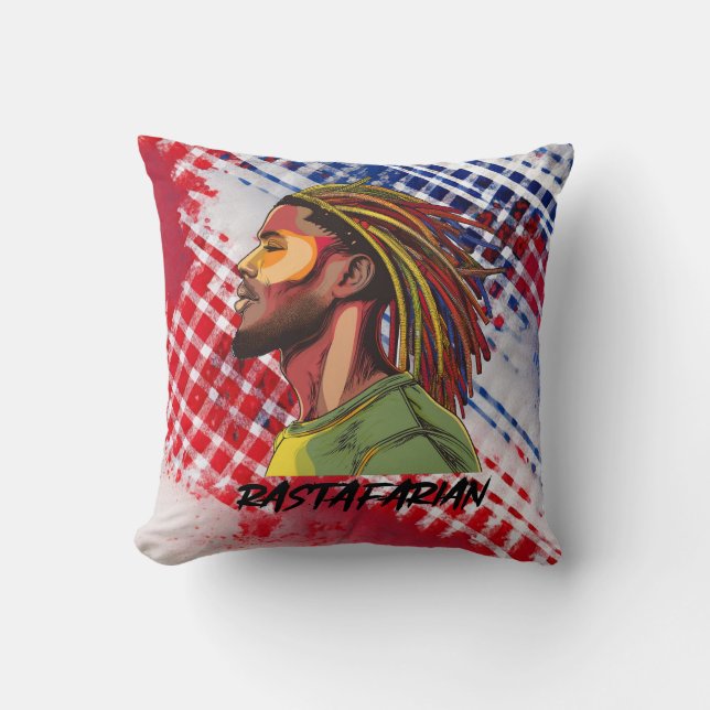 Coussin Rastafarian avec cadenas sur l'impression de grung (Recto)