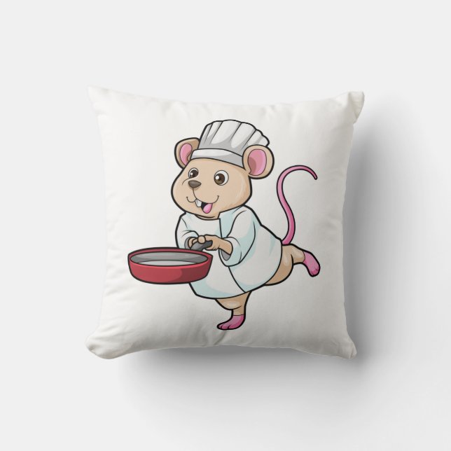 Coussin Rat as Cook with Pan & Cooking hat (Recto)