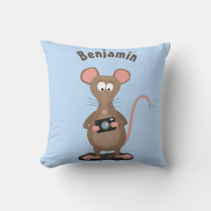 Coussin Rat drôle avec dessin animé de la caméra