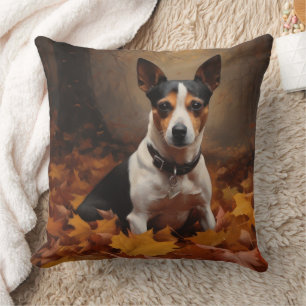 Coussin Rat Terrier à l'automne Feuilles automne Inspire