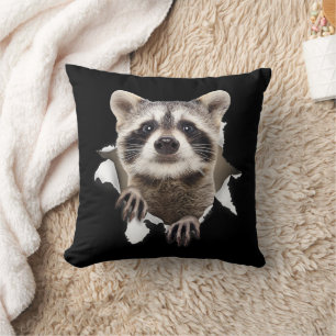 Coussin Raton laveur déchiré pour l'amant du raton laveur,
