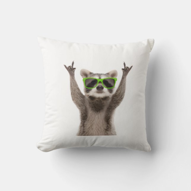 Coussin Raton laveur drôle (Recto)