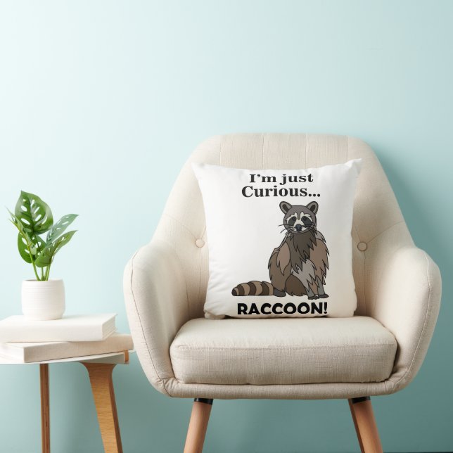 Coussin Raton laveur drôle curieux (Chaise)