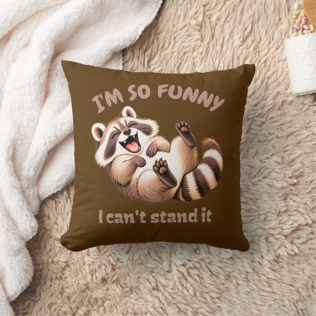 Coussin Raton laveur rigolard dessin animé drôle (Couverture)