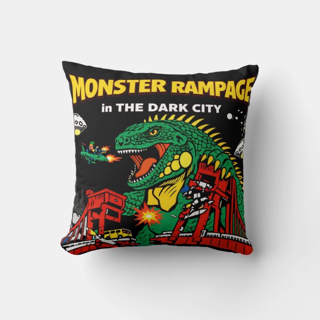 Coussin Ravage de Monstre dans la Ville Sombre (Recto)