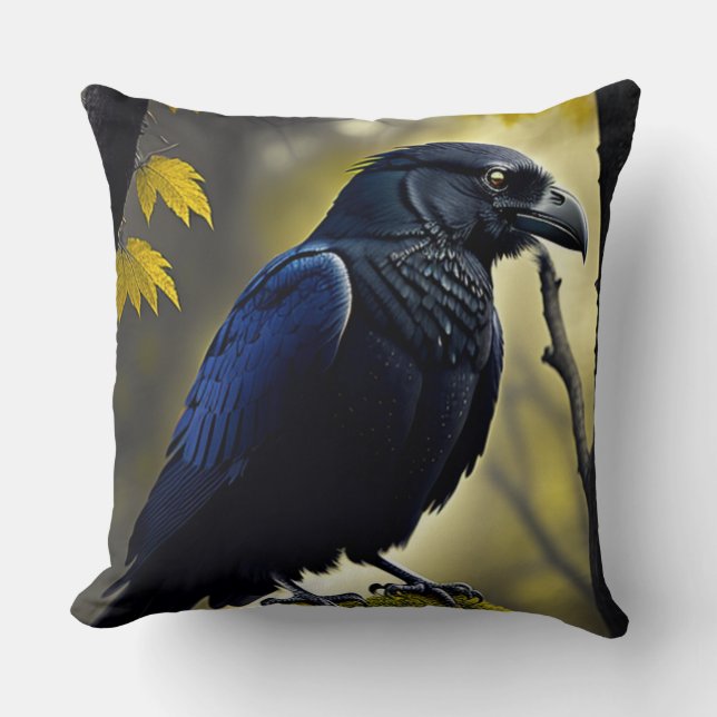Coussin Raven rustique - Natures Guardian (Recto)