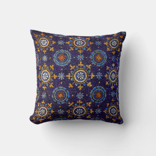 COUSSIN RAVENNA BYZANTINE MOSAÏQUES, ÉTOILES, NUIT BLEUE S