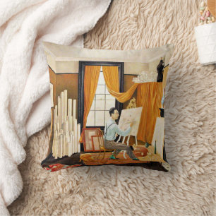 Coussin Ravilieux - Edward Bawden Travaillant dans son Stu