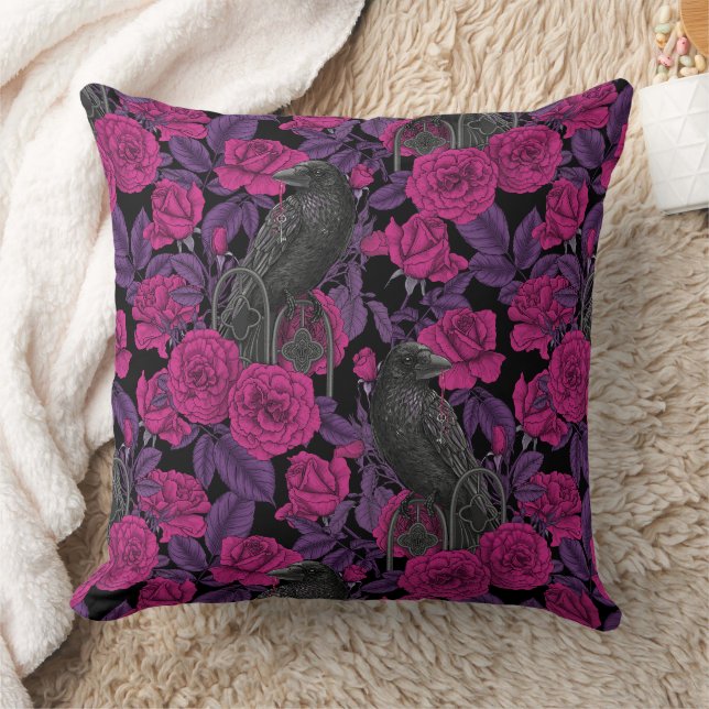 Coussin Ravins et roses roses roses (Couverture)