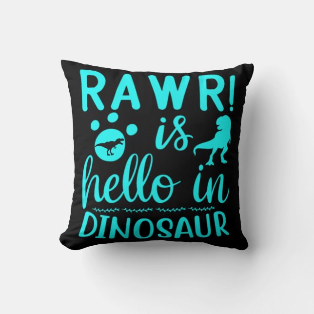 Coussin Rawr ! Bonjour à Dinosaur (Recto)