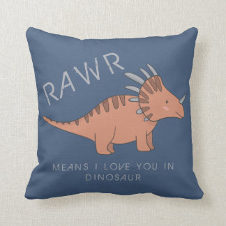 Coussin Rawr Signifie Que Je T'Aime Dans Dinosaur Boys Blu