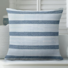 Coussin rayé bleu clair