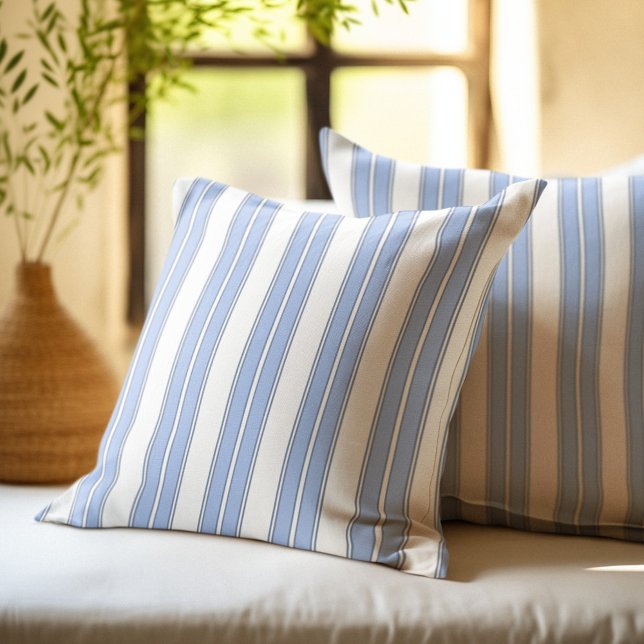 Coussin Rayé bleu et blanc (Créateur téléchargé)