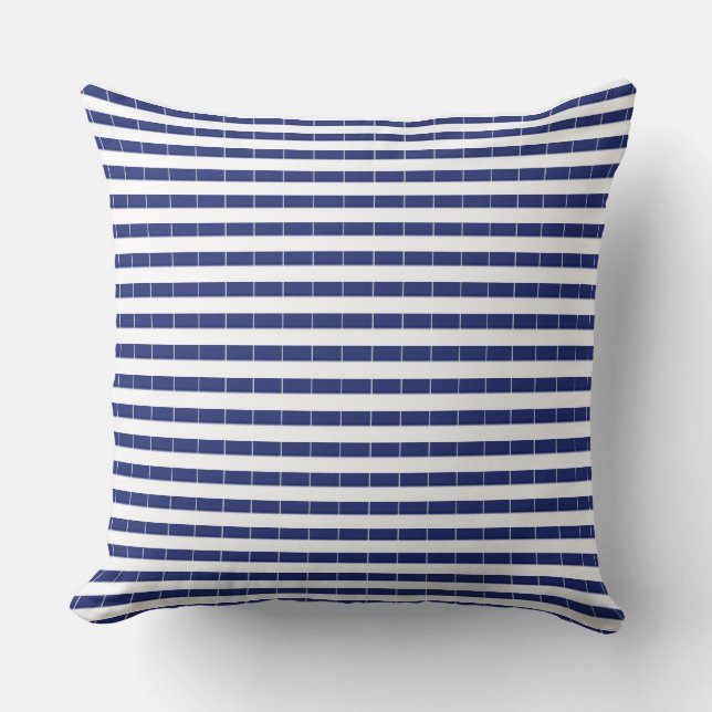 Coussin rayé bleu et blanc de la marine (Recto)