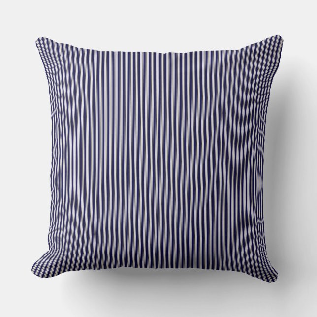 Coussin rayé bleu marine (Recto)