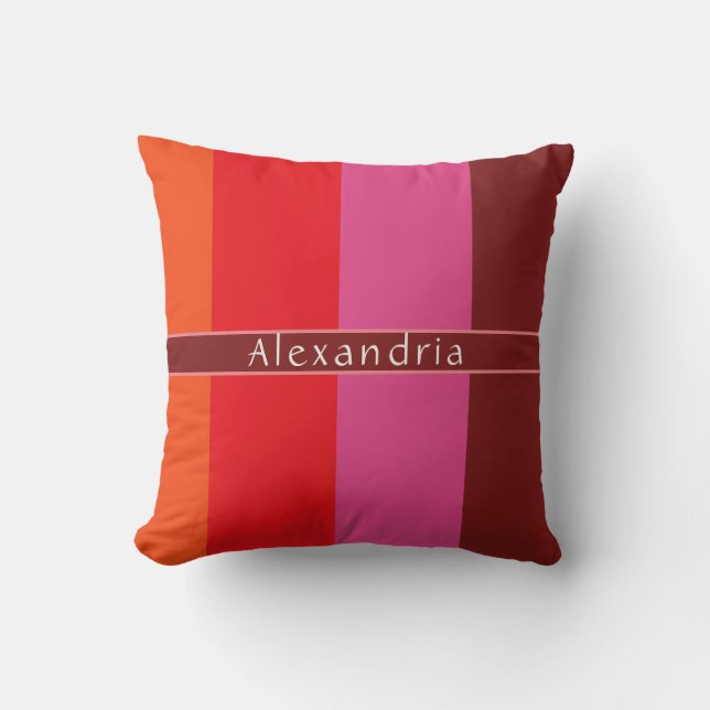 Coussin Rayé Chic Personnalisé (Recto)