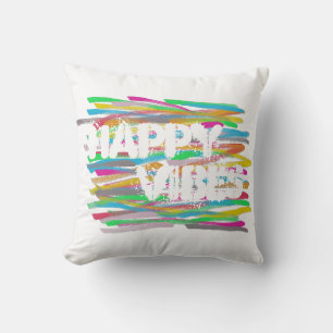Coussin rayé couleur vie vibes heureux