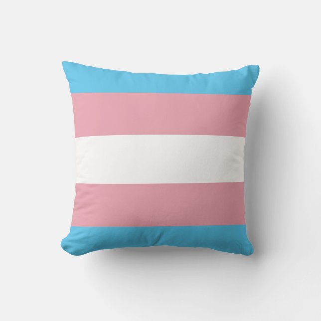 Coussin rayé de fierté de transsexuel (Recto)