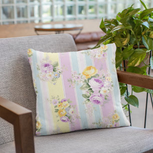 Coussin Rayé de Fleur de Lavande