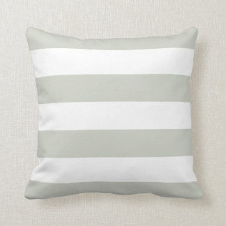 Coussin rayé gris clair et blanc