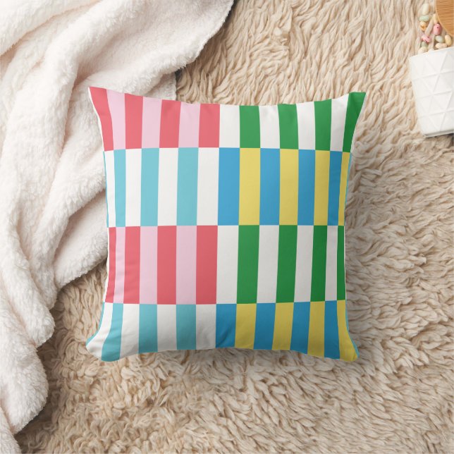 Coussin rayé multicolore (Couverture)