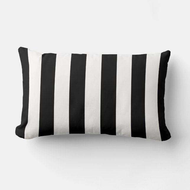 Coussin rayé noir et blanc (Recto)