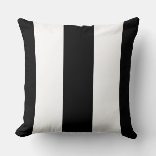 Coussin rayé noir et blanc moderne