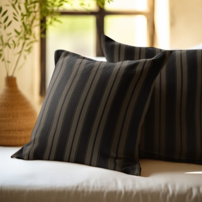 Coussin Rayé noir et marron (Créateur téléchargé)