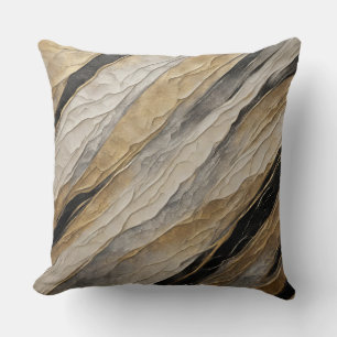 Coussin Rayé noir et or patiné