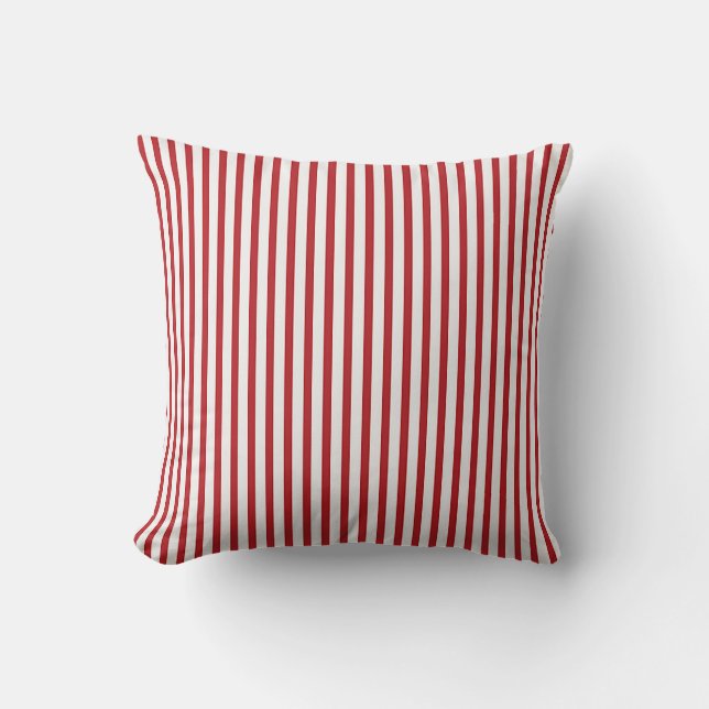 Coussin rayé rouge et blanc (Recto)