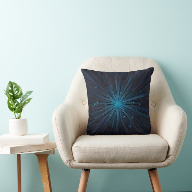 Coussin Rayon cosmique Bleu Starburst (Chaise)