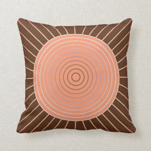 Coussin Rayon de soleil géométrique moderne - pêche et