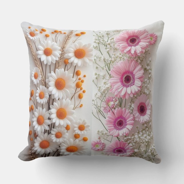 Coussin Rayonnement Floral Baigné de Soleil (Recto)