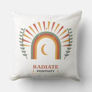 Coussin Rayonner de positivité Boho Céleste Soleil Lune Bo