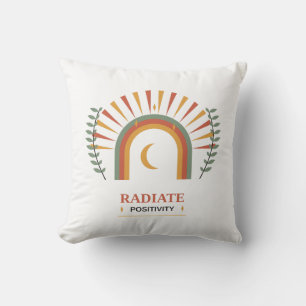 Coussin Rayonner de positivité Boho Céleste Soleil Lune Bo