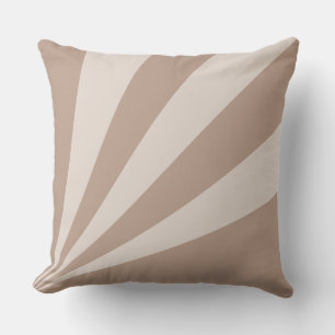 Coussin Rayons Beige Marron Élégants