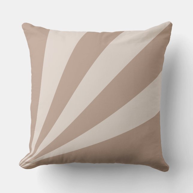Coussin Rayons Beige Marron Élégants (Recto)